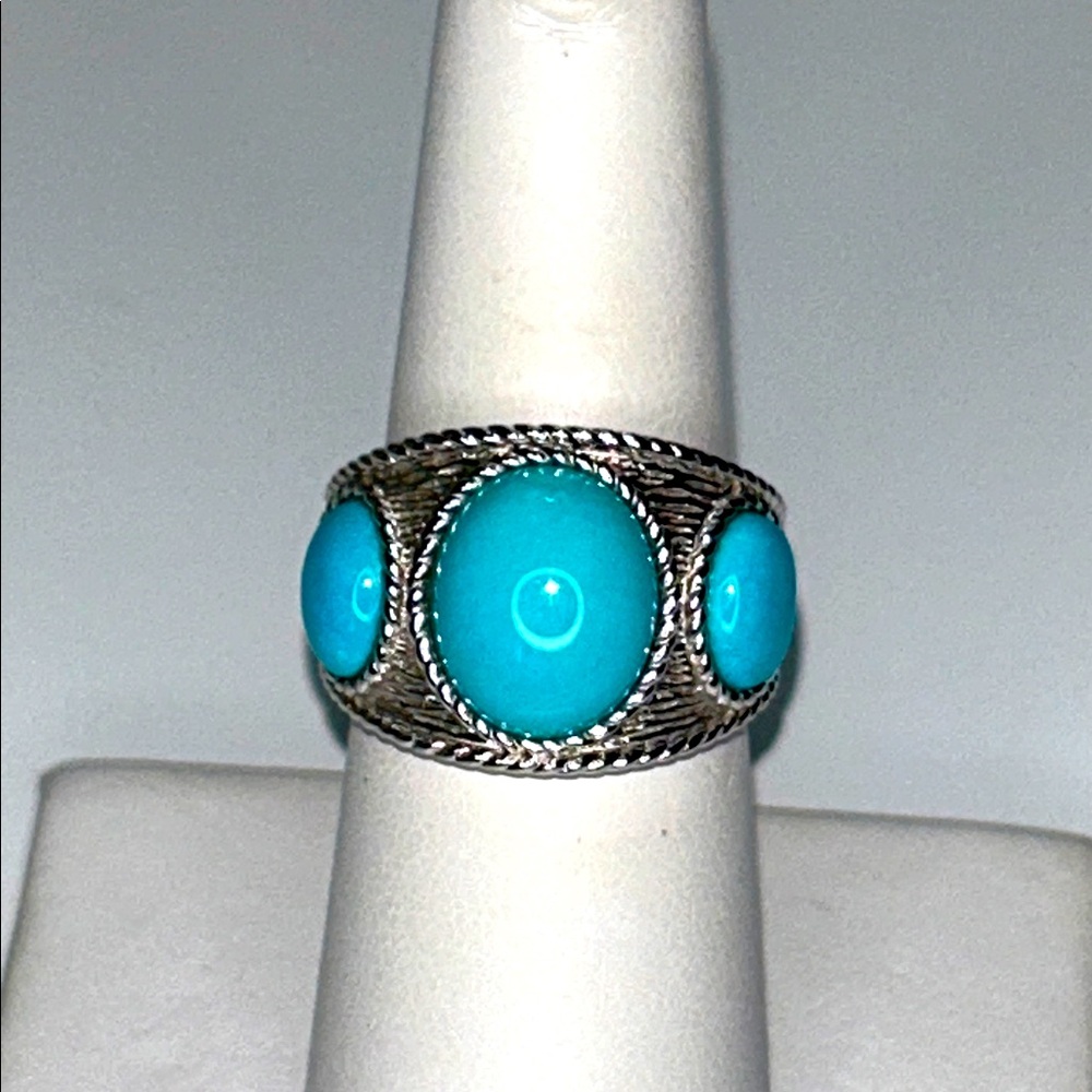 NWOT Sterling Silver Campitos Turquoise Designer Ring By “The Gem Insider” Boho